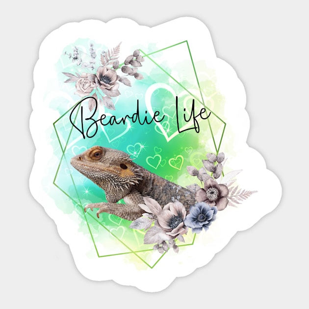 Bearded Dragon Geometric Frame Sticker by AntiAntiFlorian